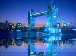 Londyński Tower Bridge oświetlony LEDami na Igrzyska Olimpijskie 2012