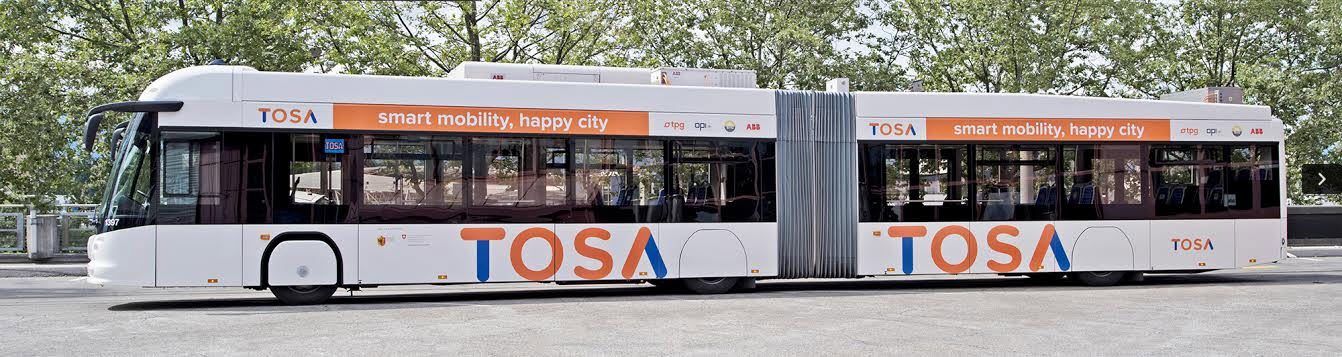Elektryczny autobus TOSA (Trolleybus Optimisation Système Alimentation)