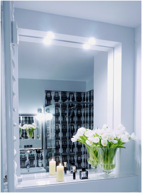 LED light points as successors of halogen light points. Directional lighting gives good possibilities of corner lighting realization. In this case lighting of a niche with a mirror in the bathroom