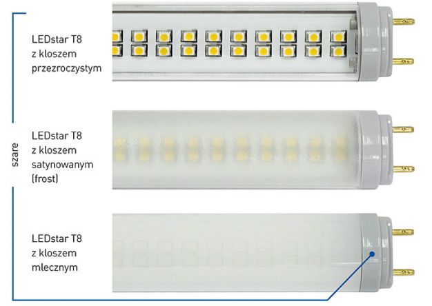 Lampy LEDstar T8 - zasilanie jednostronne:
