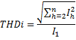 wzór na współczynnik THDi dla sygnału sinusoidalnego